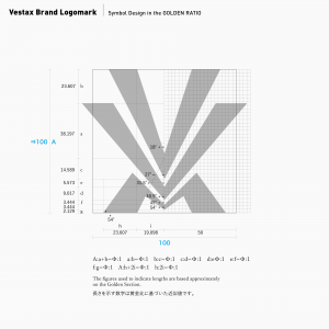 黄金比率でデザインした、Vestaxシンボルマーク